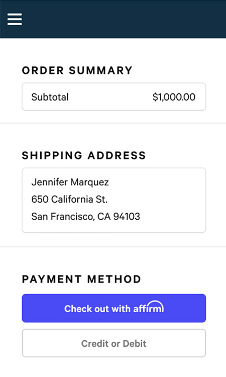 adaptive checkout step 1