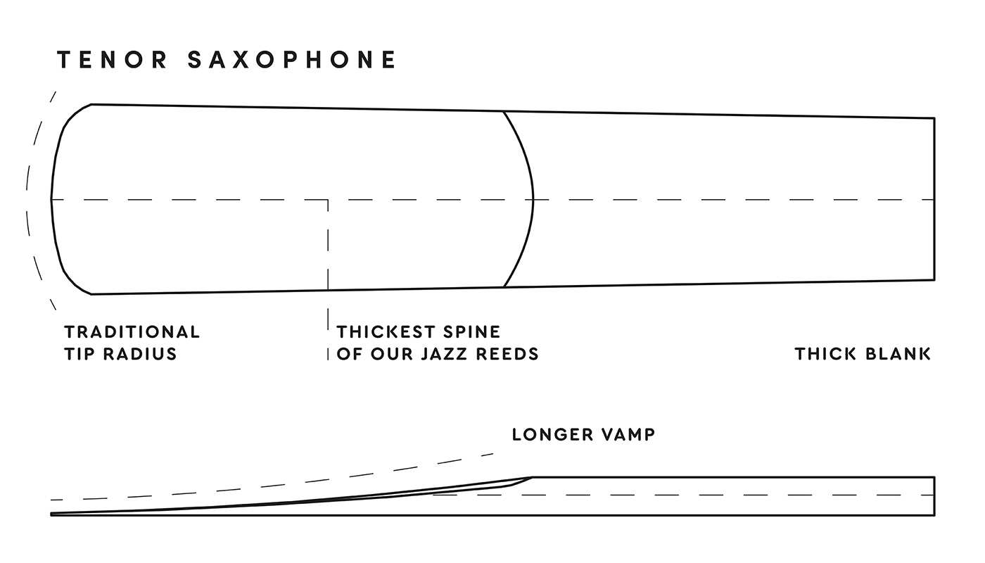 Select Jazz Tenor Saxophone Reed Diagram