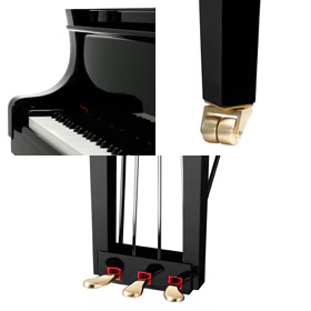 Close details of piano features