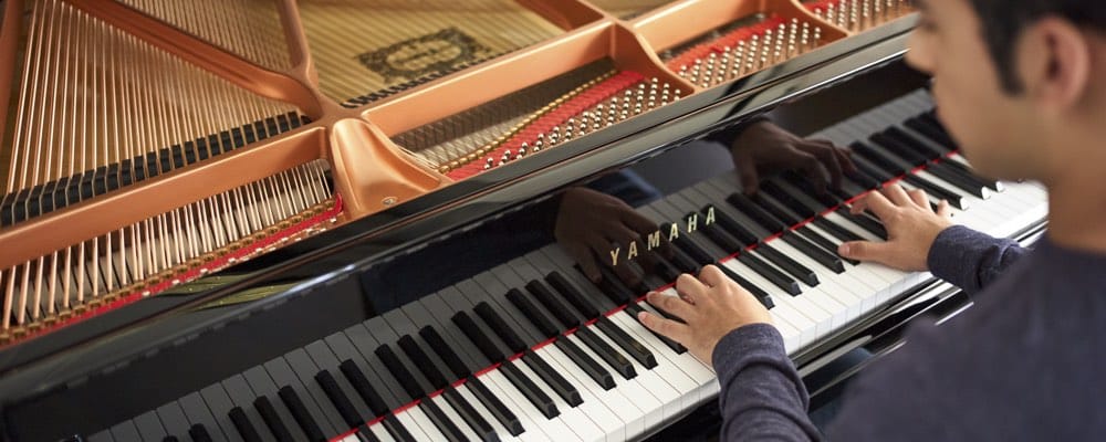 Close Up of Acoustic Piano Being Played