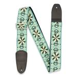 Henry Heller Woven Jacquard Guitar Strap - Multicolor Mint 2" with Nylon Backing