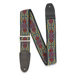 Henry Heller Woven Jacquard Guitar Strap - Multicolor Blue/Purple/Gold 2" with Nylon Backing