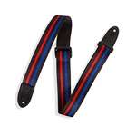 Levy's Racing Stripe, Black, Red, Blue, 1.5" Kid's Guitar Strap