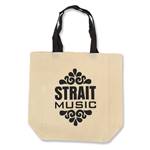 Strait Music Natural Cotton Canvas Tote Bag - Classic Black Logo