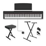 Yamaha P-Series P-225 Portable Keyboard Bundle - 88-Key Weighted Action Digital Piano with Portable Stand and Adjustable Bench