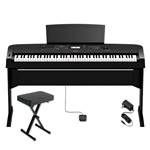 Yamaha DGX-670 Home Keyboard Bundle - 88-Key Semi-weighted Action Digital Piano with Furniture Stand and Adjustable Bench