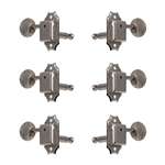 Allparts TK-0775-001 Economy Vintage Style 3x3 Tuning Keys - Nickel with Metal Buttons (Set of 6)