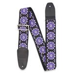 Henry Heller Woven Jacquard Guitar Strap - Multicolor Purple 2" with Nylon Backing