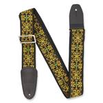 Henry Heller Woven Jacquard Guitar Strap - Multicolor Brown Stained Glass 2" with Nylon Backing