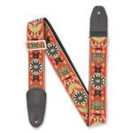 Henry Heller Woven Jacquard Guitar Strap - Multicolor Red 2" with Nylon Backing