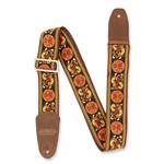 Henry Heller Woven Jacquard Guitar Strap - Multicolor Gold 2" with Nylon Backing