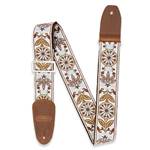 Henry Heller Woven Jacquard Guitar Strap - Multicolor Cream/Brown 2" with Nylon Backing