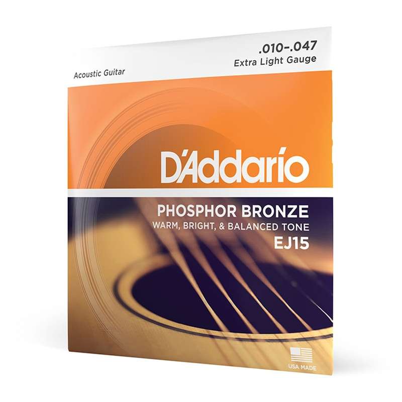D'Addario EJ15 Phosphor Bronze Acoustic Guitar Strings - Extra Light