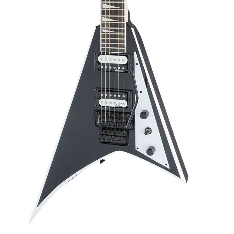 Jackson JS Series Rhoads JS32 - Black with White Bevels and Amaranth  Fingerboard Black Offset Poplar