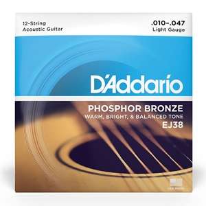 D'Addario EJ38 Phosphor Bronze Light 12-String Acoustic Guitar Strings