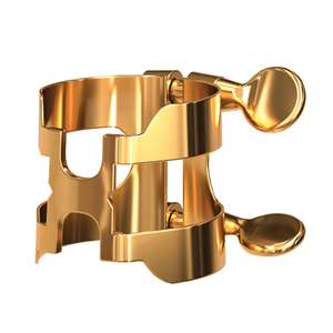 D'Addario HAS1G Alto Saxophone H-Ligature and Cap - Gold Plated