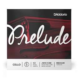D'Addario Prelude Cello Single C String - Solid Steel Core / Nickel Winding - 1/2 Scale Medium Tension
