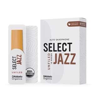 D'Addario Organic Select Jazz Alto Saxophone Reeds - Strength 3 Medium (Unfiled) Box of 10