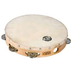 LP CP379 10" Wood Headed Tambourine with Single Row Jingles