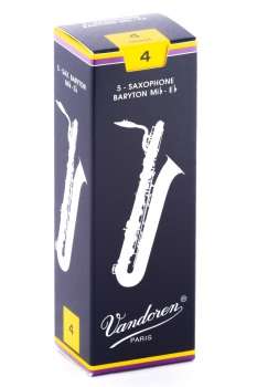 Vandoren Traditional Baritone Saxophone Reeds - Strength 4 Box of 5
