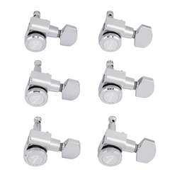 Fender In-Line Locking Staggered Tuning Keys for Stratocaster and Telecaster - Polished Chrome (Set of 6)
