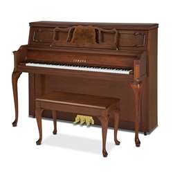 Yamaha P660 Gallery Collection Upright Piano - 45" Queen Anne Brown Cherry