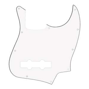 Allparts PG-0755-035 10-Hole Pickguard for Jazz Bass - White 3-Ply