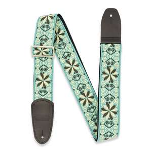 Henry Heller Woven Jacquard Guitar Strap - Multicolor Mint 2" with Nylon Backing