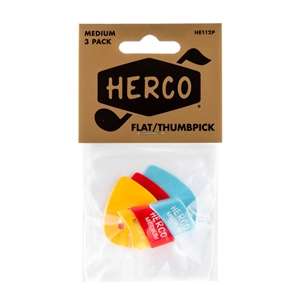Herco HE-112 Medium Thumbpicks - 3 pack Assorted Colors