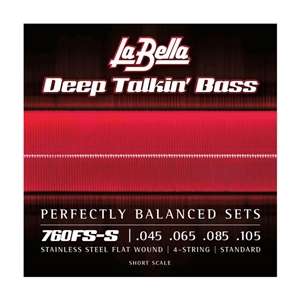 La Bella Deep Talkin' Flat Wound Bass Strings - Short Scale .045 - .105