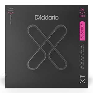 D'Addario XTB45100 XT Regular Light Gauge Long Scale Coated Bass Strings (4-string) 45-100