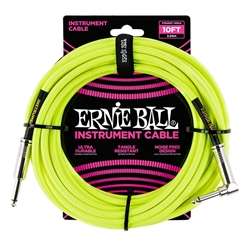 Ernie Ball Braided Instrument Cable - 10ft Neon Yellow