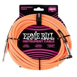 Ernie Ball Braided Instrument Cable - 18ft Neon Orange