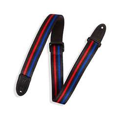 Levy's Racing Stripe, Black, Red, Blue, 1.5" Kid's Guitar Strap