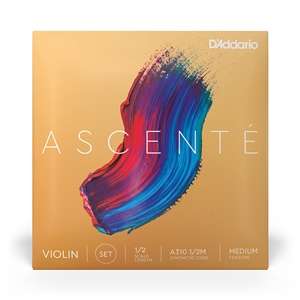 D'Addario Ascenté Violin String Set - Synthetic Core - 1/2 Scale Medium Tension