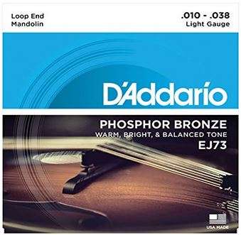 D'Addario EJ73 Phosphor Bronze Light Mandolin Strings (10-38)