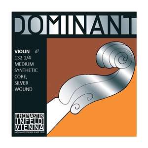 Thomastik-Infeld Dominant Violin Single D String - 132 Synthetic Core / Silver Winding - 1/4 Scale Medium Tension