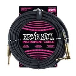 Ernie Ball Braided Instrument Cable - 25ft Black / Gold