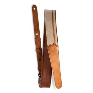 Taylor Vegan Leather 2.5" Strap - Tan with Natural Textile