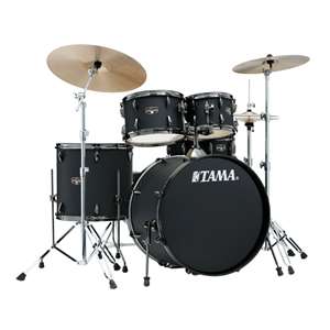 Tama Imperialstar 5pc Complete Drum Set with Meinl HCS Cymbals (IE52C) - Blackout Finish