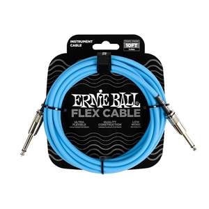 Ernie Ball Flex Instrument Cable - 10' Straight / Straight - Blue