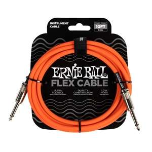 Ernie Ball Flex Instrument Cable - 10' Straight / Straight - Orange