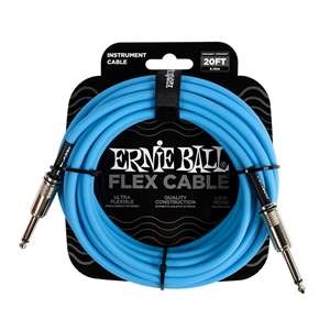 Ernie Ball Flex Instrument Cable - 20' Straight / Straight - Blue