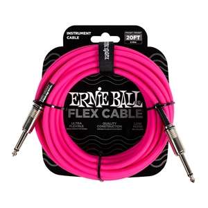 Ernie Ball Flex Instrument Cable - 20' Straight / Straight - Pink