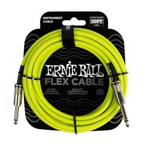 Ernie Ball Flex Instrument Cable - 20' Straight / Straight - Green