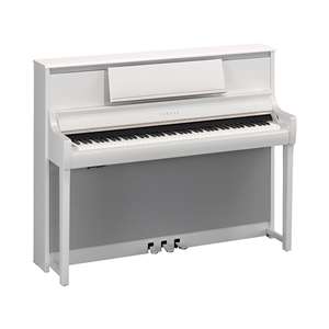 Yamaha Clavinova CSP-295 GrandTouch with Wooden Keys Tablet Controlled Smart Piano - Polished White Tall Cabinet