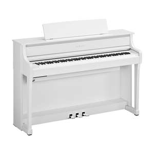 Yamaha Clavinova CLP-875 Grand Expression Modeling Digital Upright Piano with GrandTouch Pedals and Bench - White