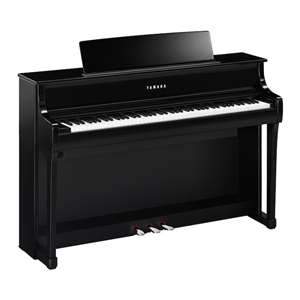 Yamaha Clavinova CLP-875 Grand Expression Modeling Digital Upright Piano with GrandTouch Pedals and Bench - Polished Ebony