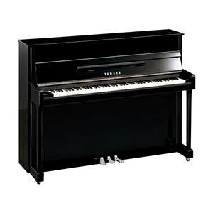 Yamaha SILENT Series b-Series b2 Upright Acoustic Piano with SC3 Silent System - 44.5" Polished Ebony with Chrome