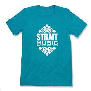 Strait Music Classic Logo Tee - Teal with White Logo